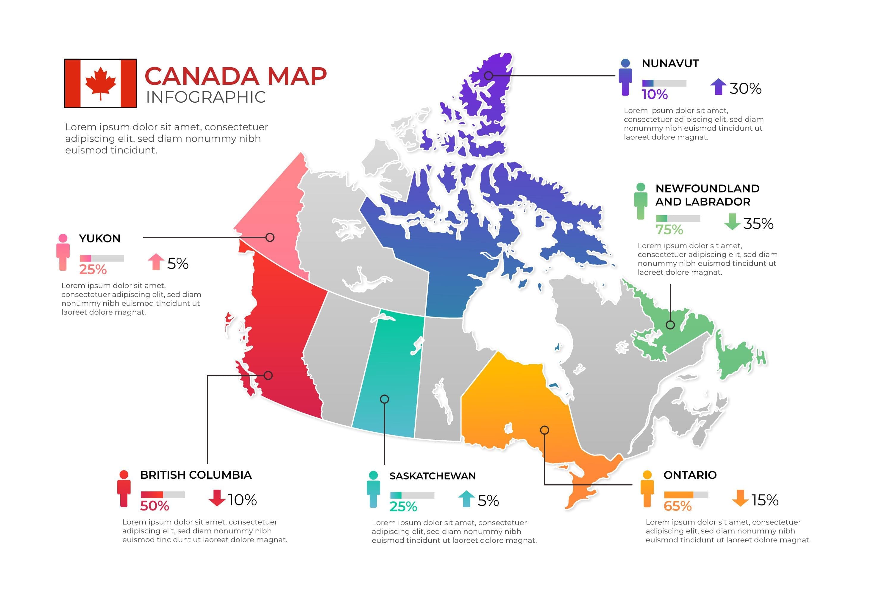 Domestic flight routes across Canada offered by Wings Travels